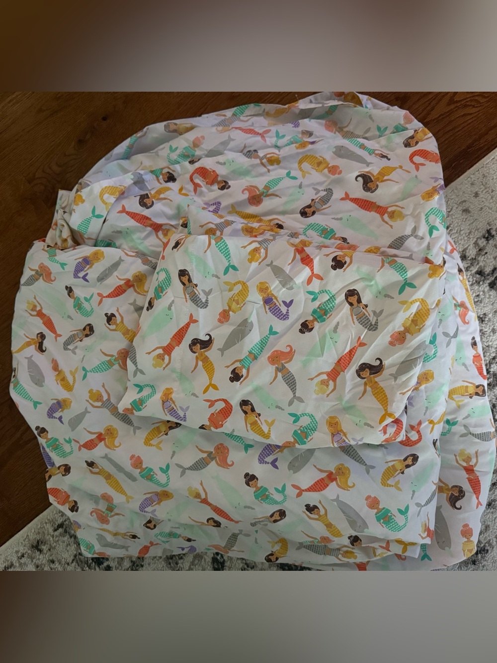 Target Pillowfort Mermaid Narwhal Cotton Kids' Full Size Sheet Set